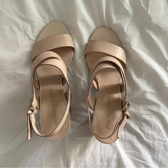 Franco Sarto Ivory / Tan Block Heels - Picture 4 of 8